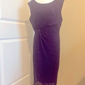Special occasion purple/plum color lace dress Size 14.